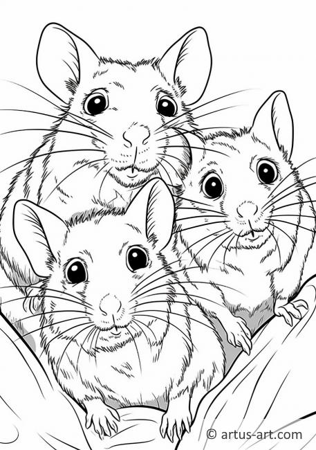 Página para colorear de ratones para niños